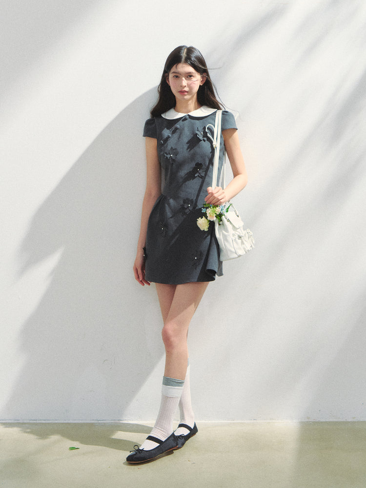 Doll-Collar Puffy Dress - CHINASQUAD