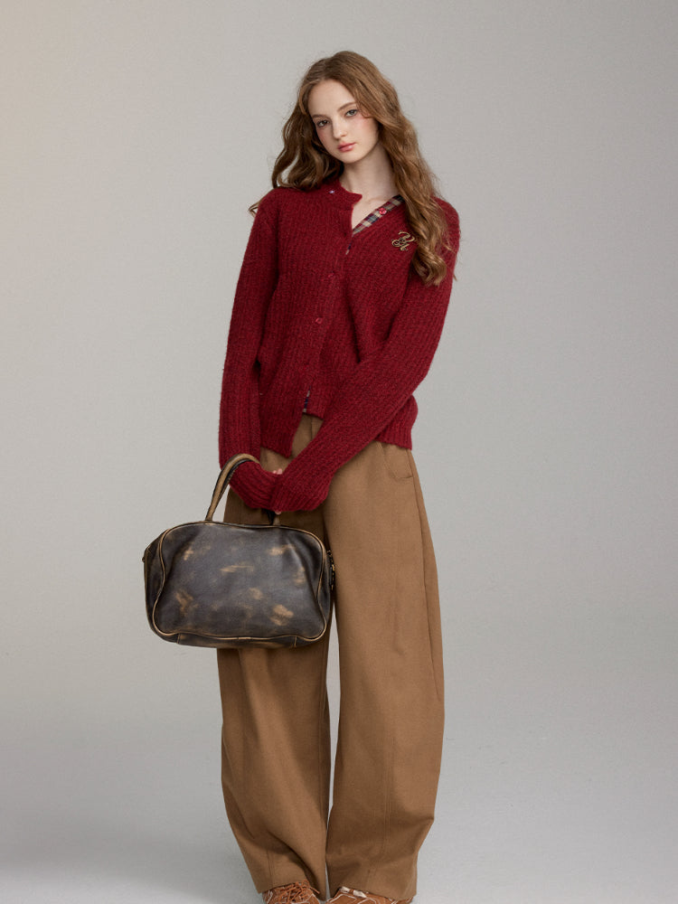 Detachable Plaid Knit Sweater - CHINASQUAD