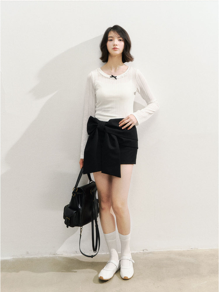 3D Bow Mini Skirt - CHINASQUAD