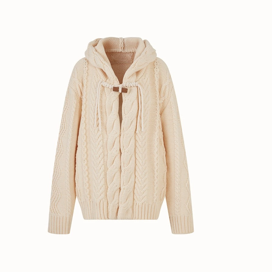 Snow Yarn Wool Chunky Knit Cardigan