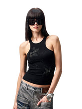 Floral Austrian Rhinestone I-shaped Vest - CHINASQUAD