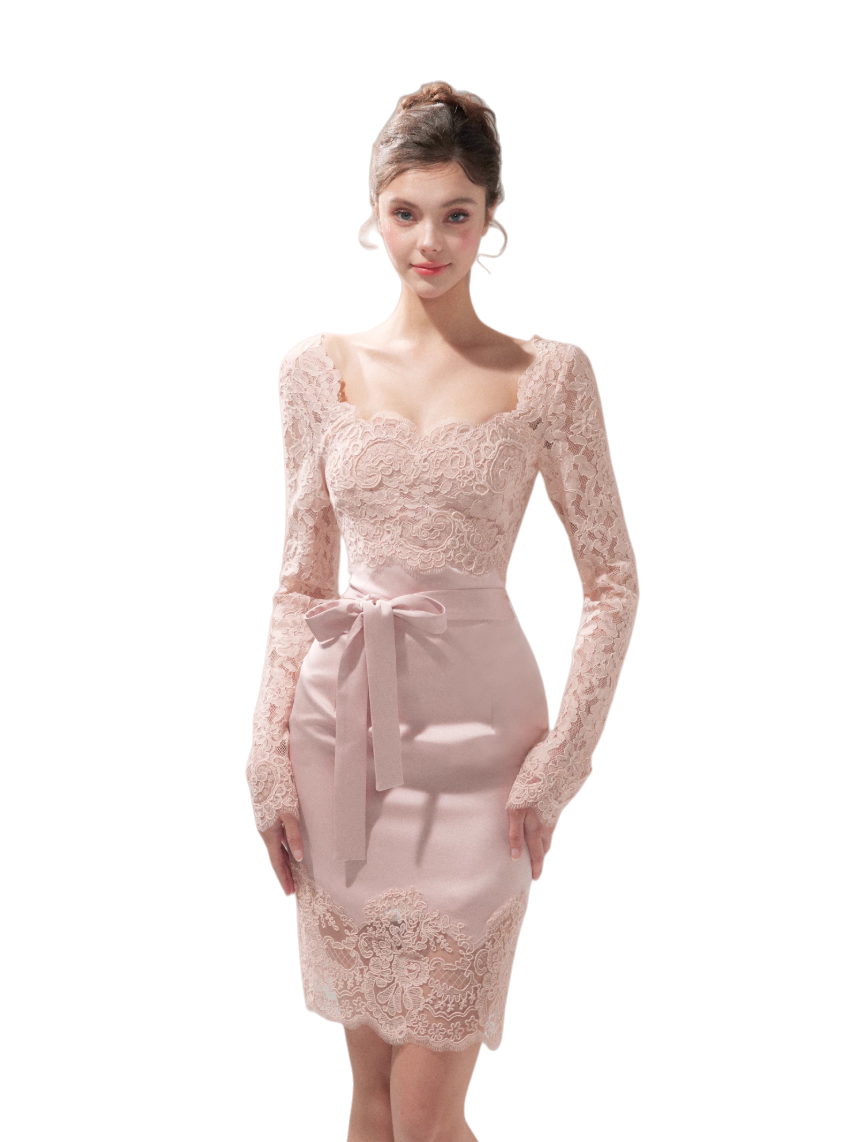Square-Neck Slim-Fit Bodycon Dress White (Pre-sale) / L