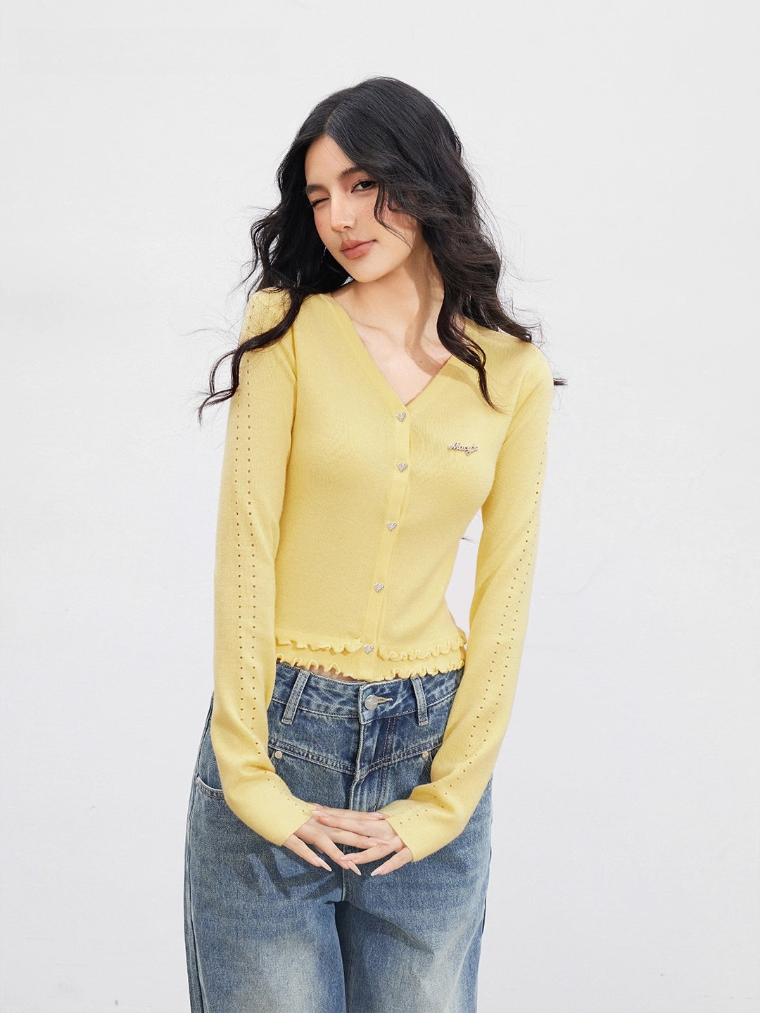 Lace Hollow Knit Cardigan