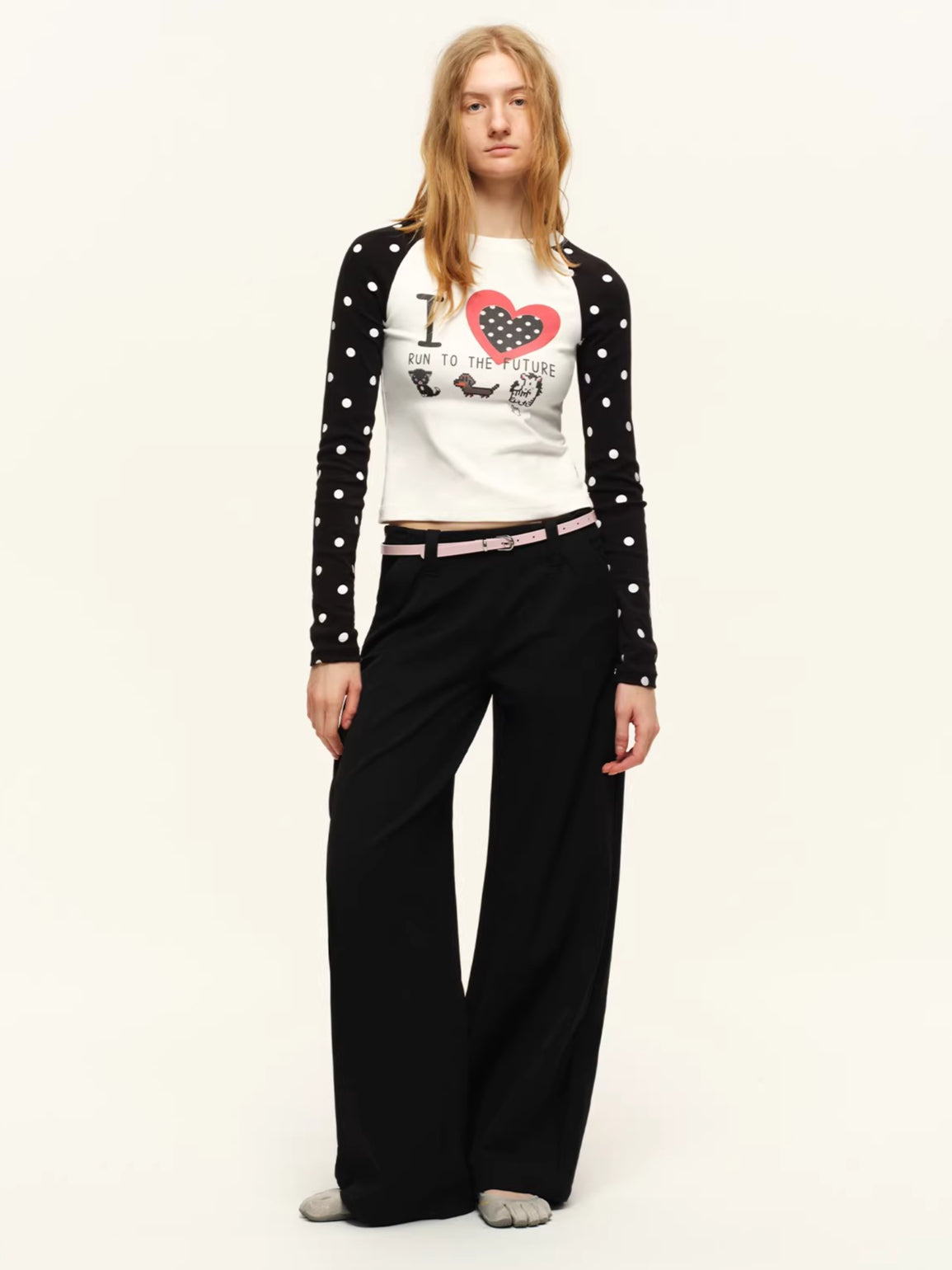 Low-Rise Fluid Tailored Wide-Leg Trousers