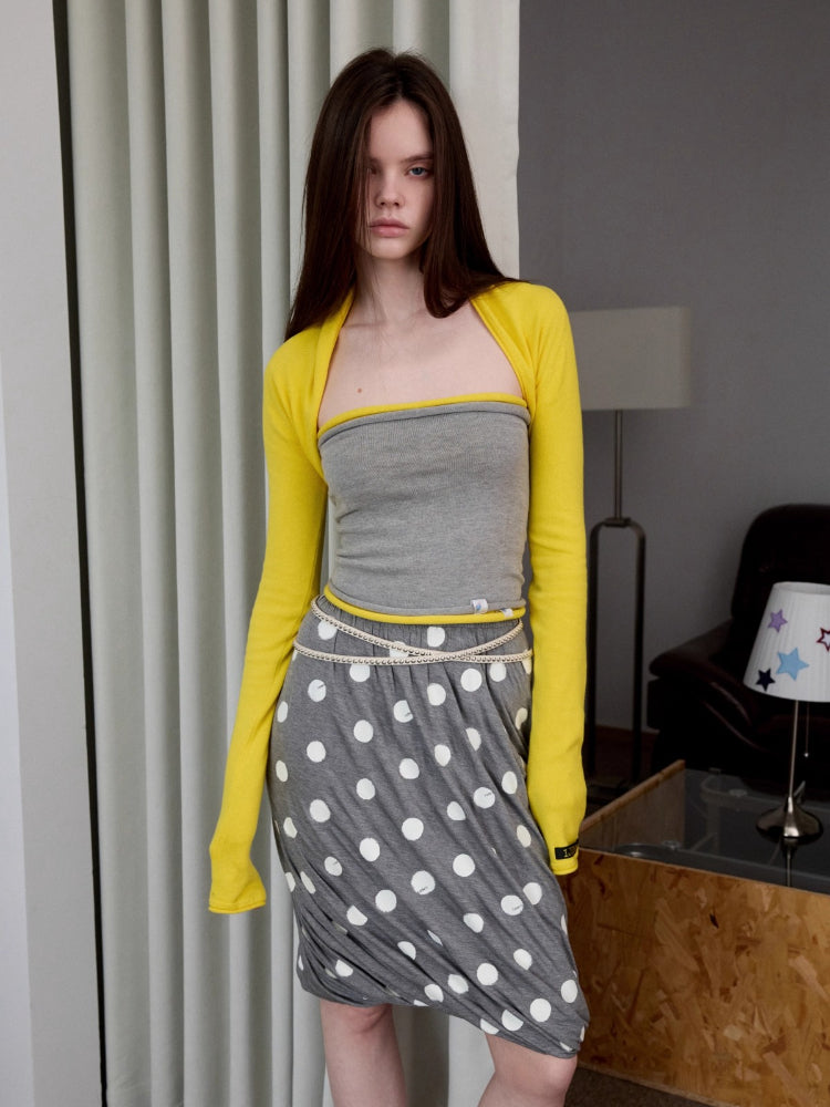 Polka Dot Knot Midi Skirt