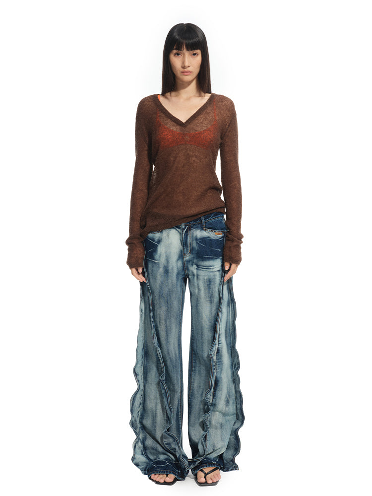 Heavy Washed Denim Straight Pants - CHINASQUAD