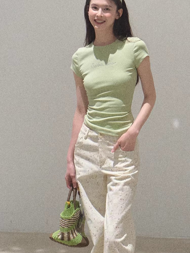 Pure Cotton Graphic Print Relaxed Pants