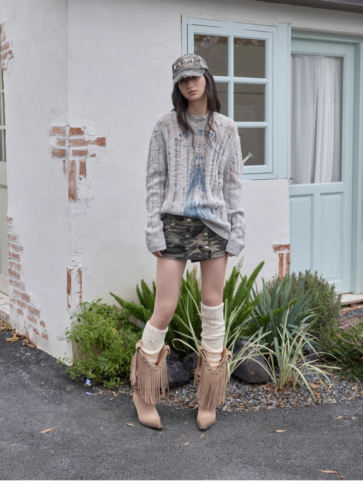 Icelandic Animal Pattern Open-Knit Sweater - CHINASQUAD