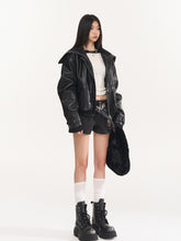 Black Herringbone Multi-Pocket Straight Shorts - CHINASQUAD