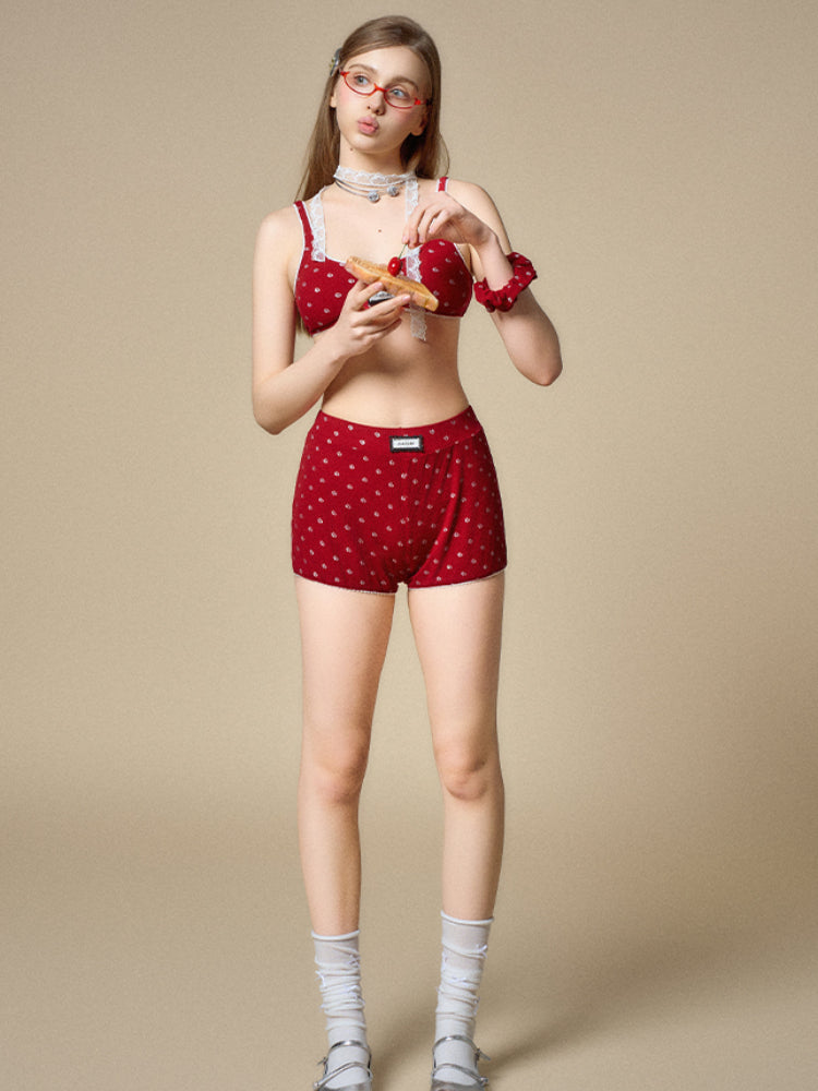 Silver Logo Low-Waist Shorts
