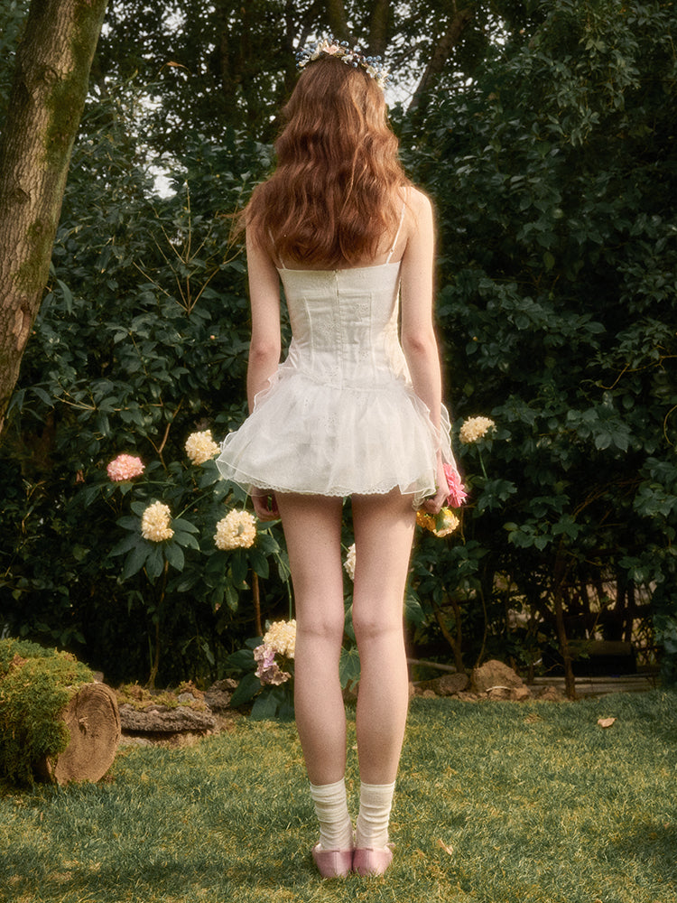 White Cloud Strap Dress - CHINASQUAD