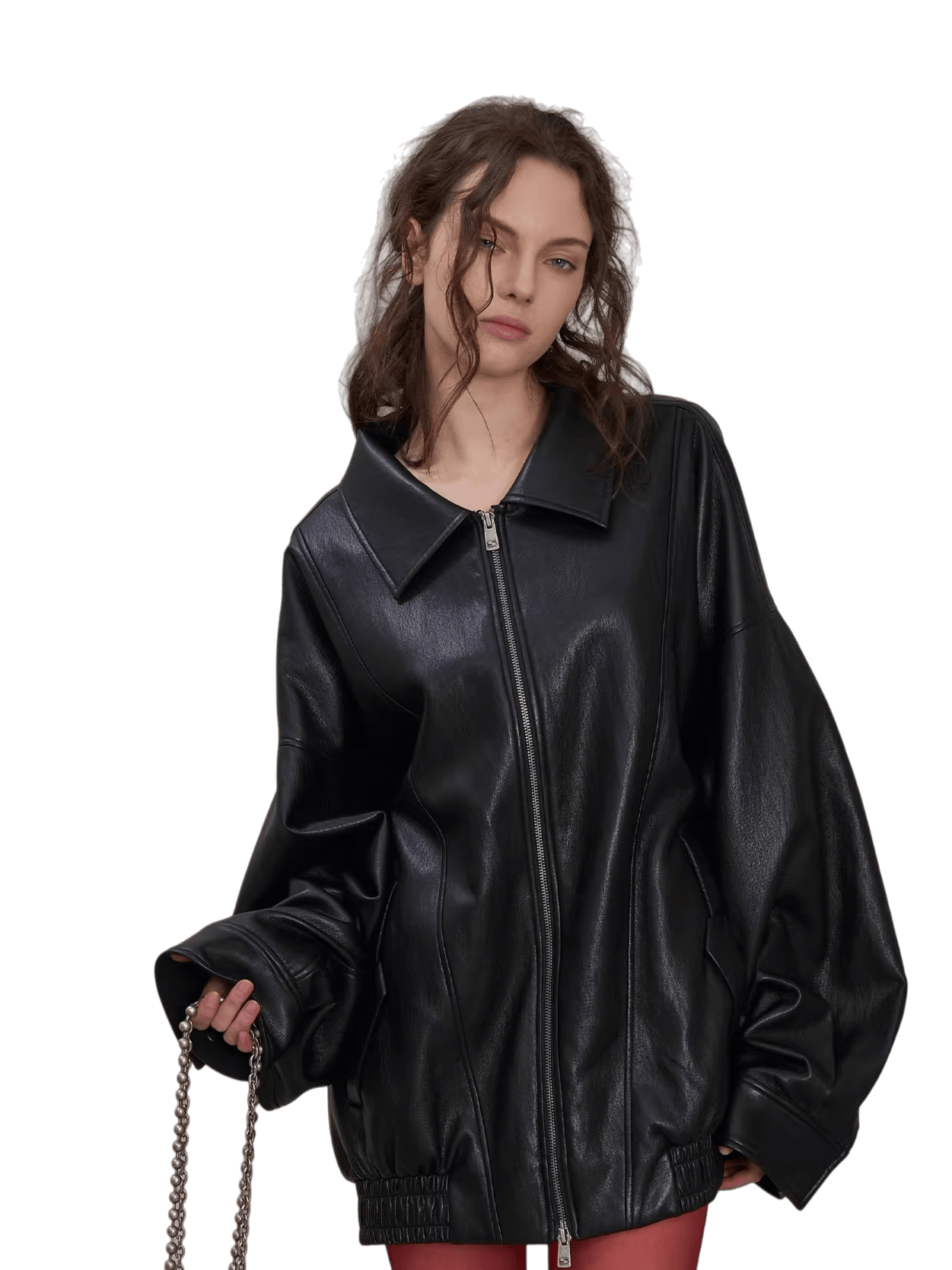 Layered Soft Leather Relaxed-Fit Jacket