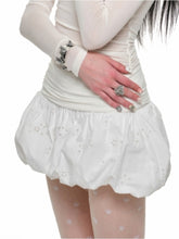 Hollow-out Lace Bubble Mini Skirt - CHINASQUAD