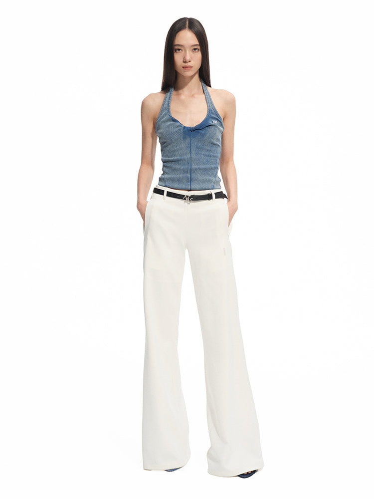 Denim-like Retro U-Neck Halter Tank Top - CHINASQUAD