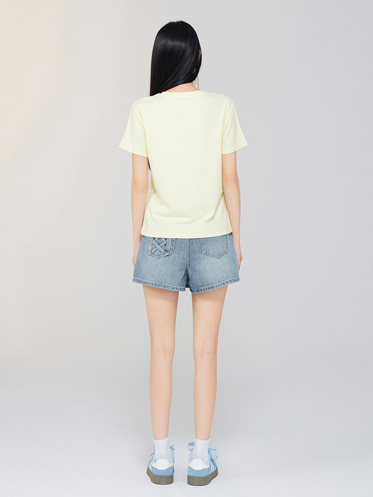 Bow-tied Fruit Regular Shoulder T-shirt