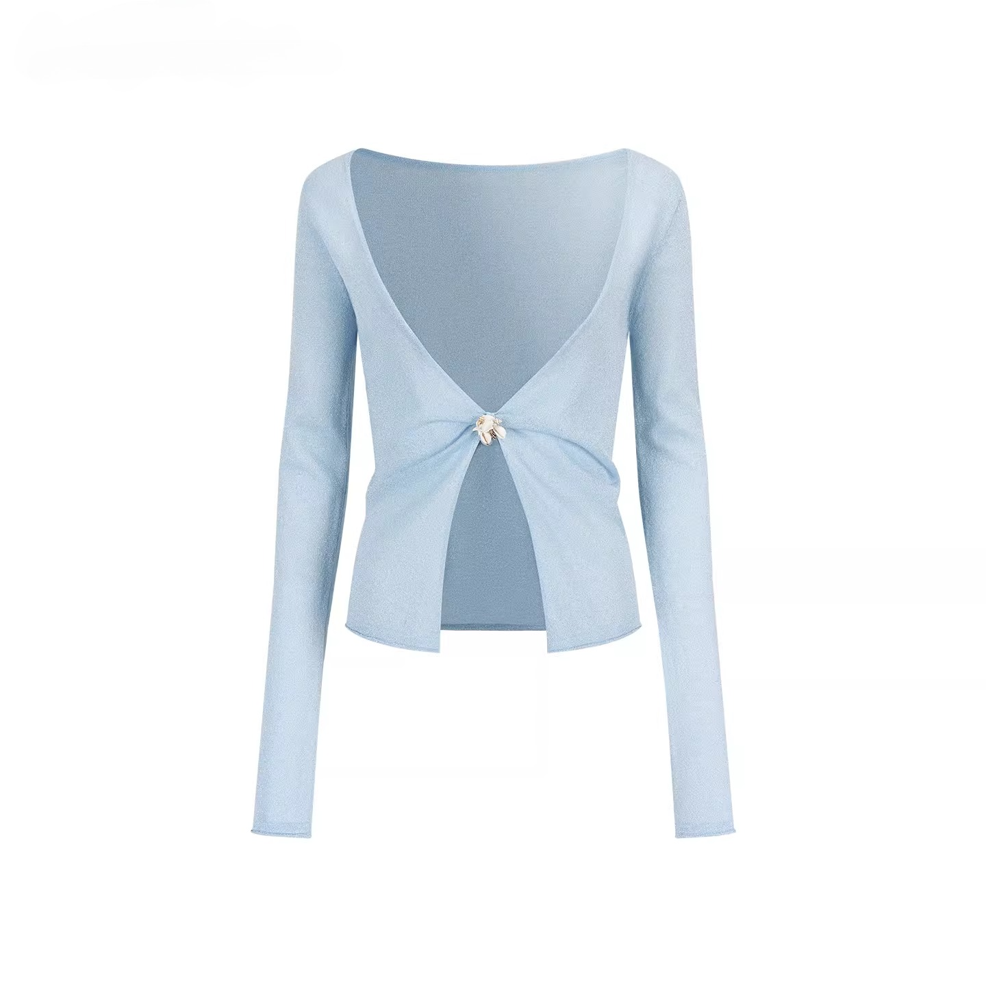 Shimmer Knit Tie-Front Cardigan
