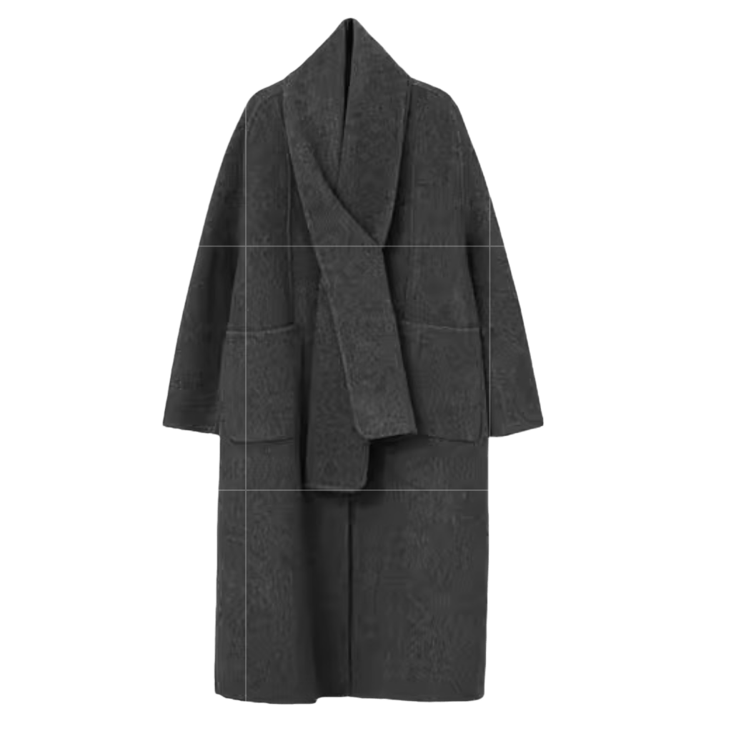 Cape-Style Oversized Long Wool Coat