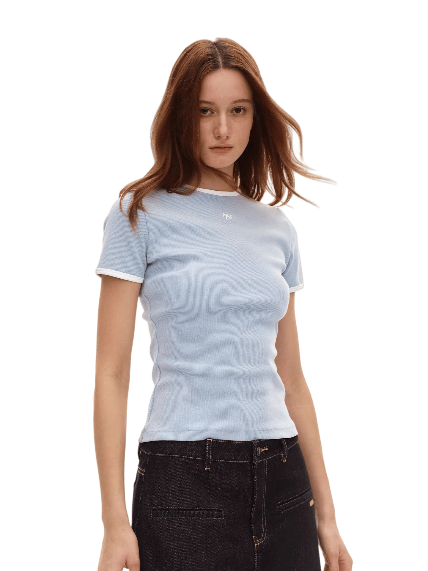 Contrast Trim Heavyweight Fitted T-Shirt