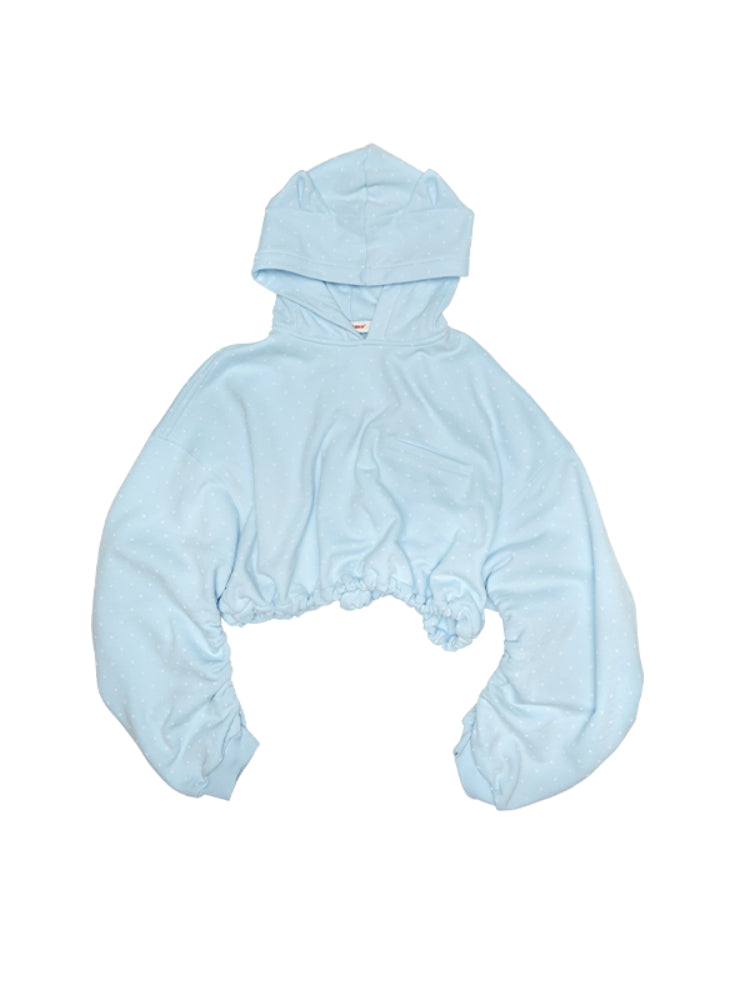 Cat Paw Polka Dot Hooded Cardigan Set - CHINASQUAD