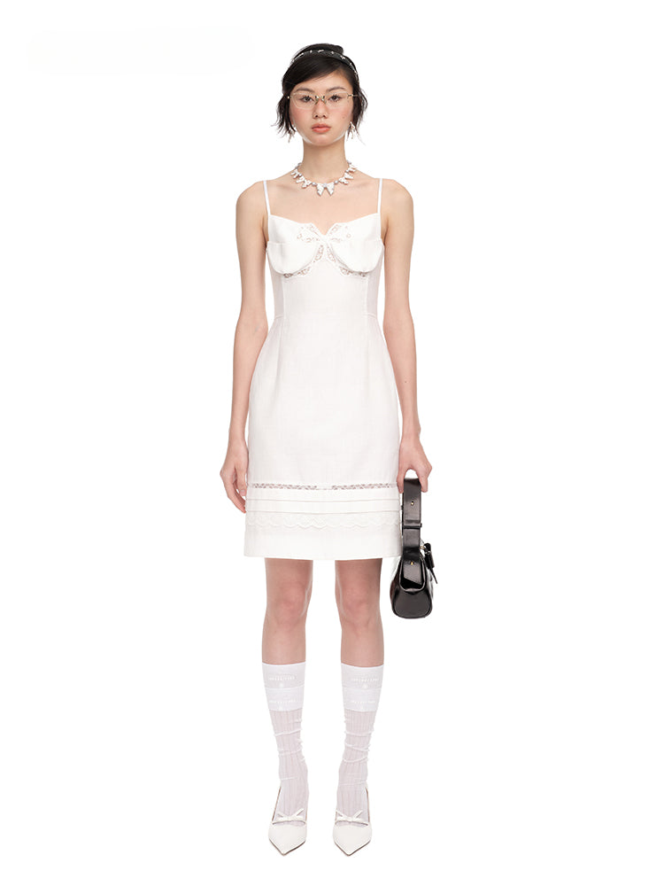 Bow Tie Double-Layer Bustier Dress - CHINASQUAD