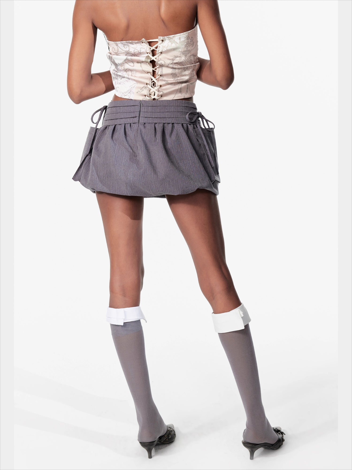 Layered Bow Tulip Mini Skirt - CHINASQUAD