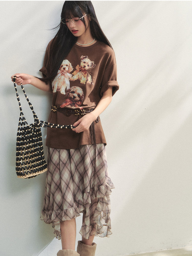 Irregular Ruffle  Top & Midi Skirt Set - CHINASQUAD
