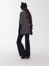 Studded Cat-Whisker Flared Denim Pants - CHINASQUAD