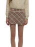 (Final Sale) Pink Plaid Wool Mini Skirt - CHINASQUAD