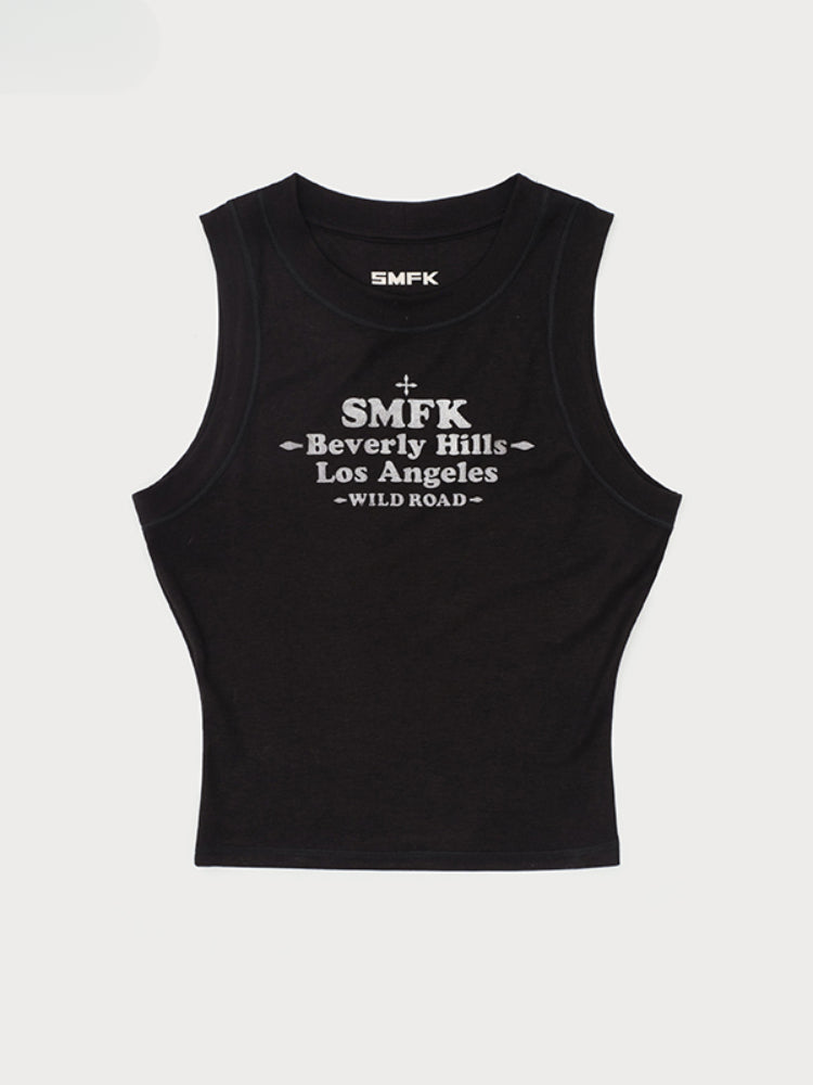 Sleeveless Outer - wear Lettered Sports Top - CHINASQUAD