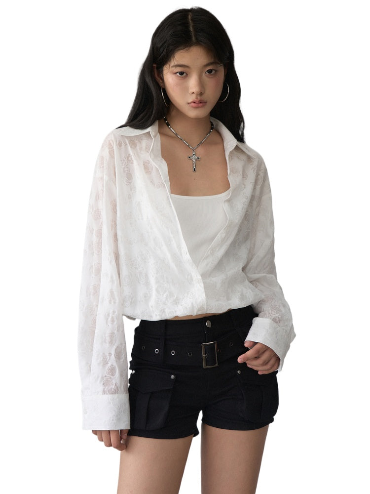 Two-piece Look Checked Long-sleeve Shirt - CHINASQUAD