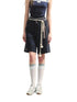 Lace-adorned Polka-dot Denim Capri Pants - CHINASQUAD