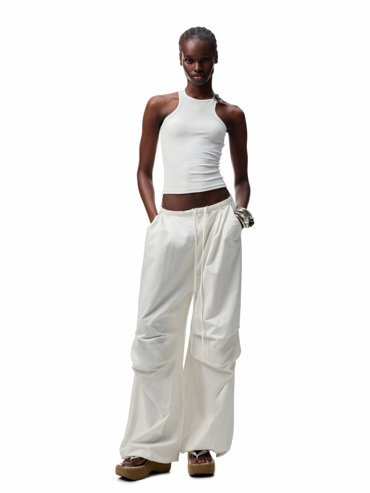 Basic Solid-Color Embroidered Slim-Fit Vest - CHINASQUAD