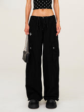 Drawstring - Adjustable Wide - Leg Utility Pants - CHINASQUAD