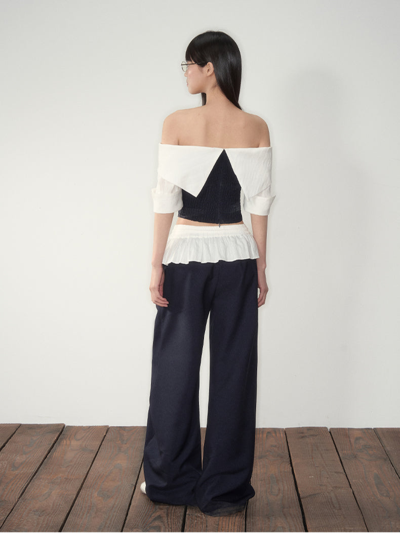 Off-Shoulder Active Blouse & Pants Set - CHINASQUAD