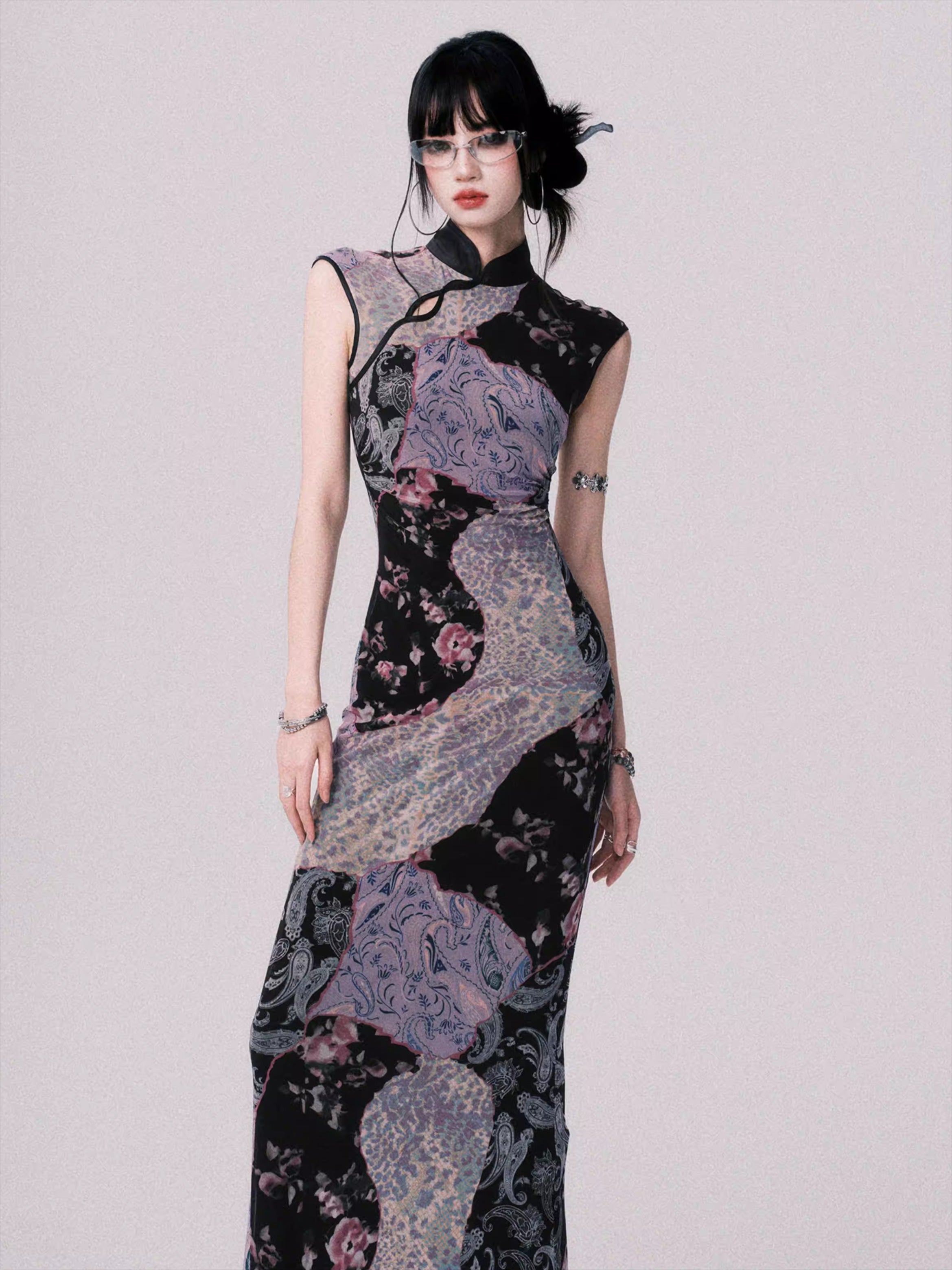 Mesh New Chinese-Style Cheongsam Dress