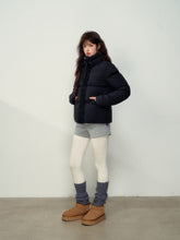 Black Ruffled Short Down Jacket - CHINASQUAD