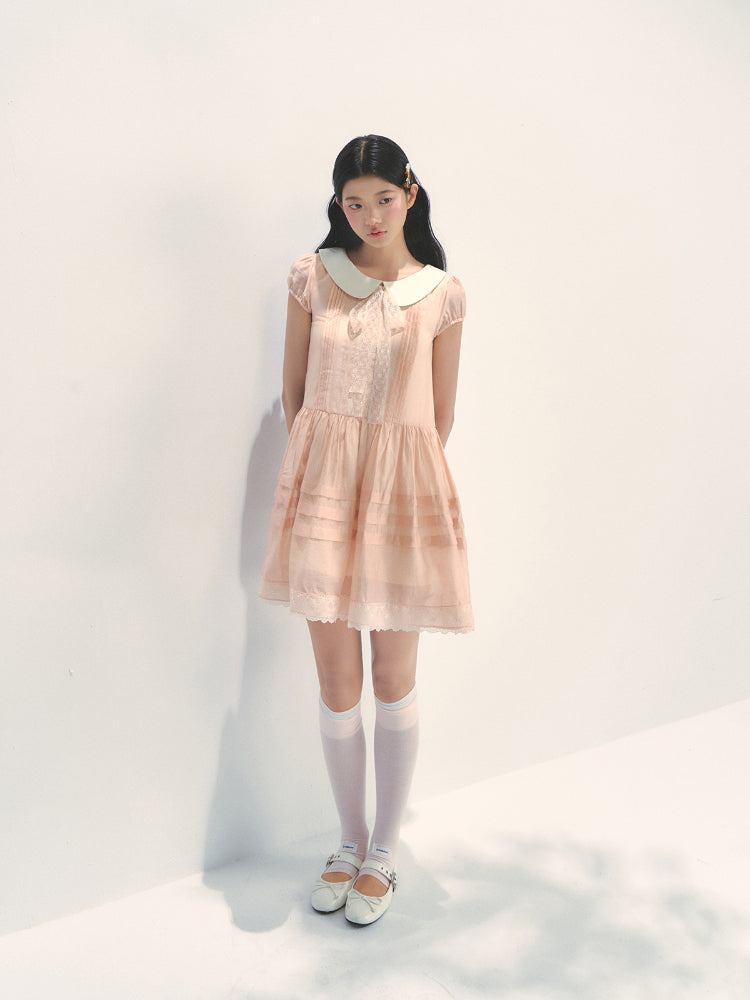 Pink Lace Baby Doll Dress - CHINASQUAD