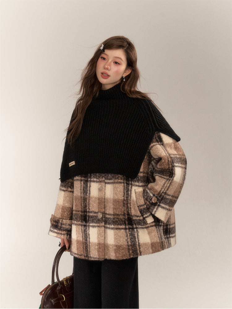 Plaid Lamb Wool Jacket - CHINASQUAD