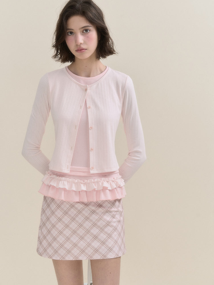 Fake Two-piece Ruffle Top - CHINASQUAD