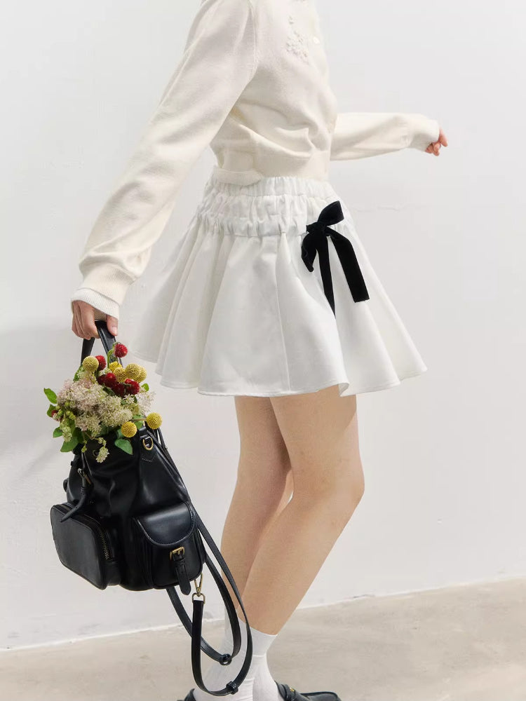 Velvet Bow Water-Repellent Puff Skirt - CHINASQUAD