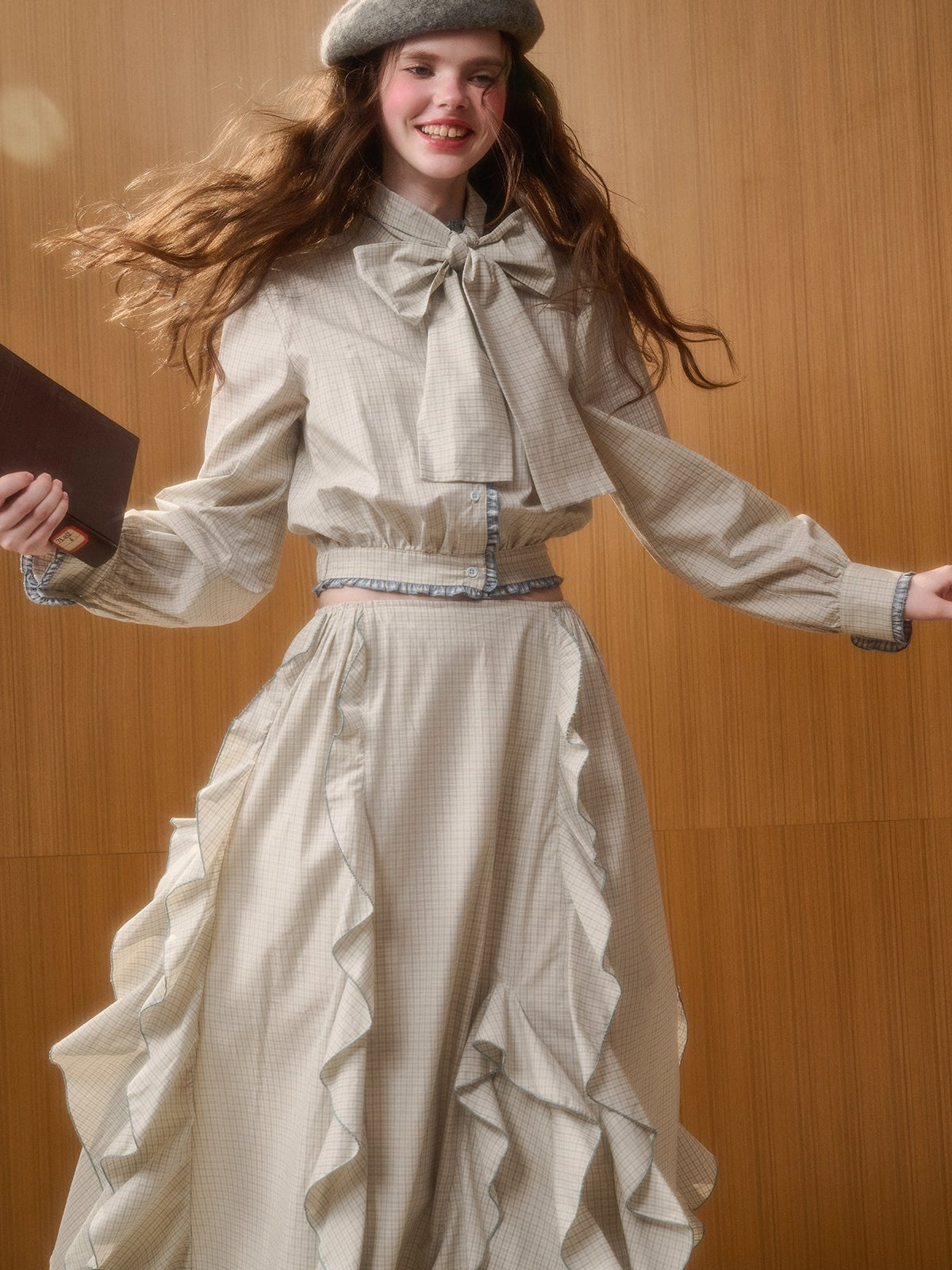 Organic Cotton Gingham Blouse Set