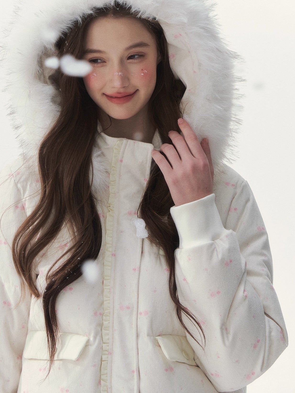 White Fur-Collar Duck Down Jacket