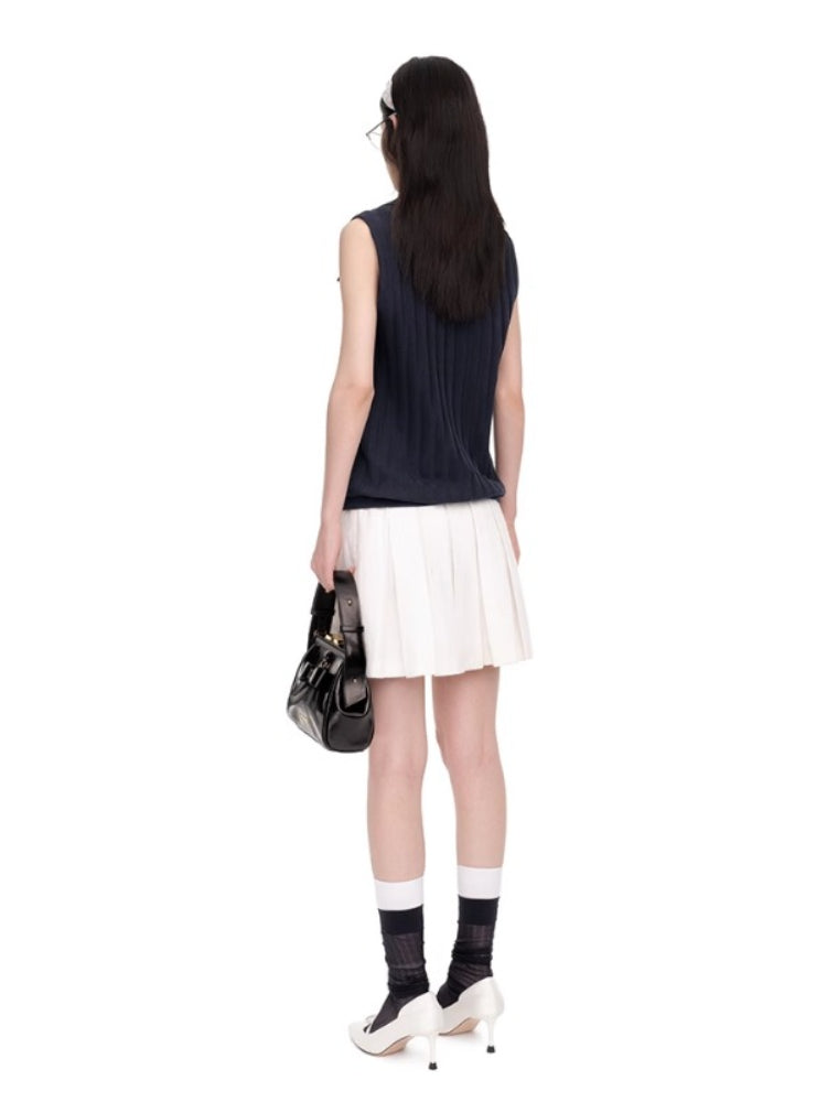 Striped Knit Sleeveless Top - CHINASQUAD