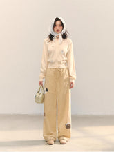 Dog Embroidery Crew Neck Knit Cardigan - CHINASQUAD