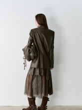 Structured Laced Leather Blazer - CHINASQUAD
