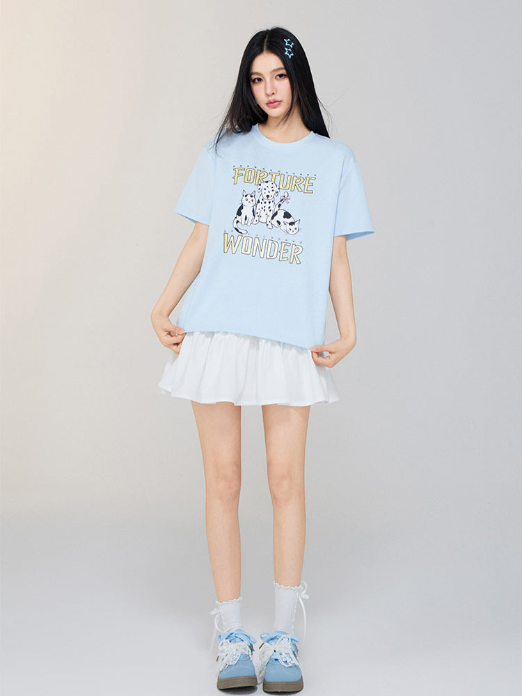 High - waist A - line Slimming Puff Skirt