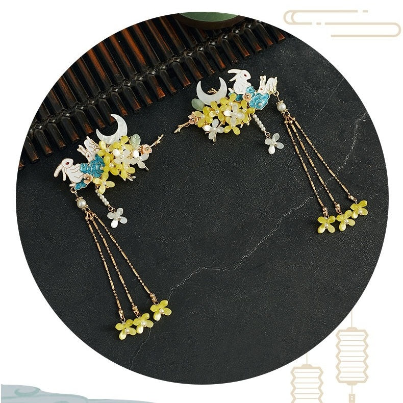 Osmanthus Rabbit Hanfu Hair Clips - CHINASQUAD