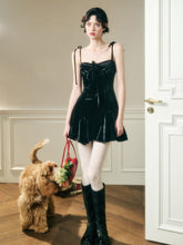 Classic Red Velvet Handcrafted Floral Velvet Dress - CHINASQUAD