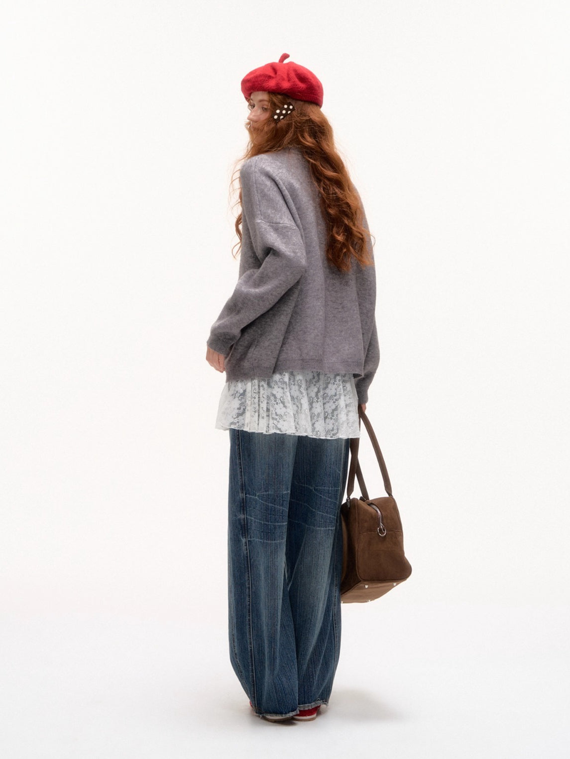 Bow-Knot Puppy Jacquard Pullover Crewneck - CHINASQUAD