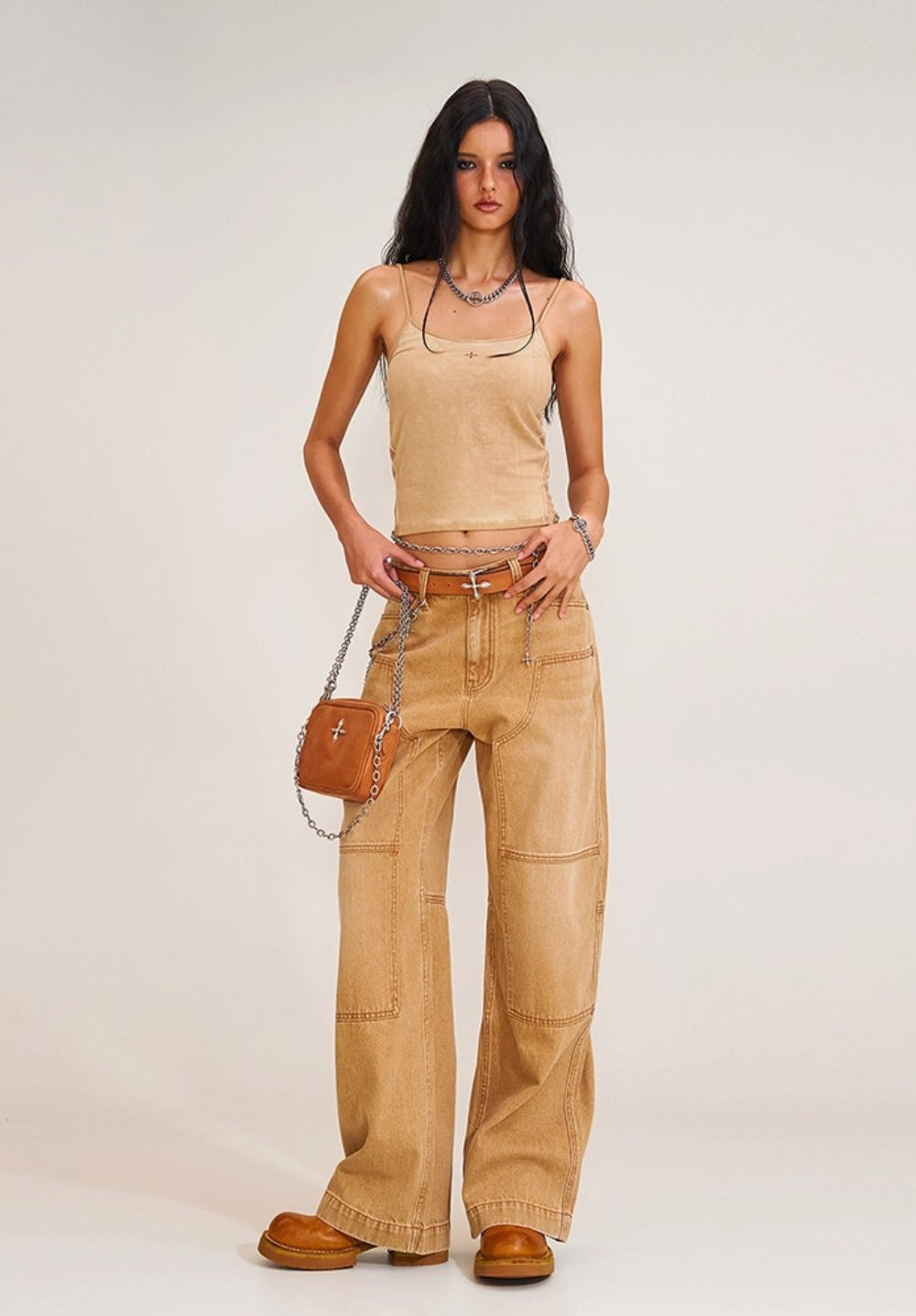 Compass Vintage Wide Cargo Jeans - CHINASQUAD